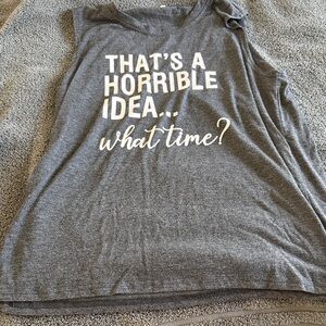 Gray Graphic Tank Top